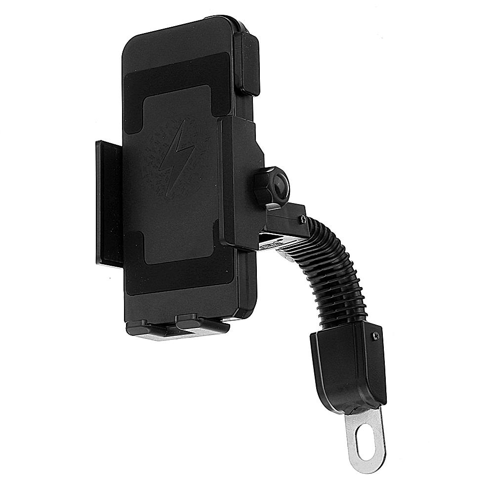 10W QI Motorcycle Motorbike Wireless Charger Charge Phone Holder Mount Mirror Handlebar