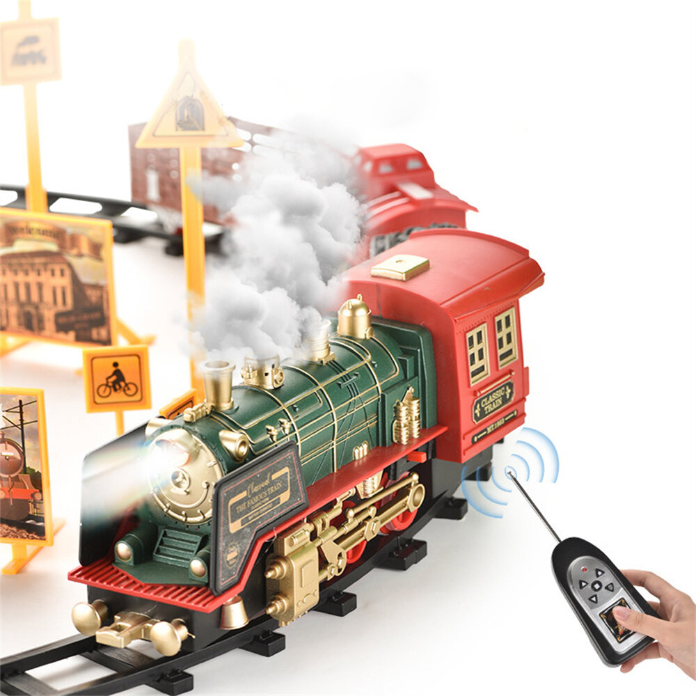 

TIMELY 3097A 3097B 27MHZ RC Train Electric Track Classic Model Vehicles Smoke LED Lights Music Sound Remote Control Kids
