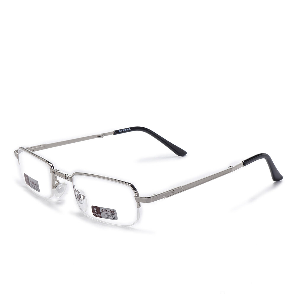 Uniseks volledig metalen montuur Opvouwbaar Gemakkelijk mee te nemen Handige HD Leesbril Verziend br