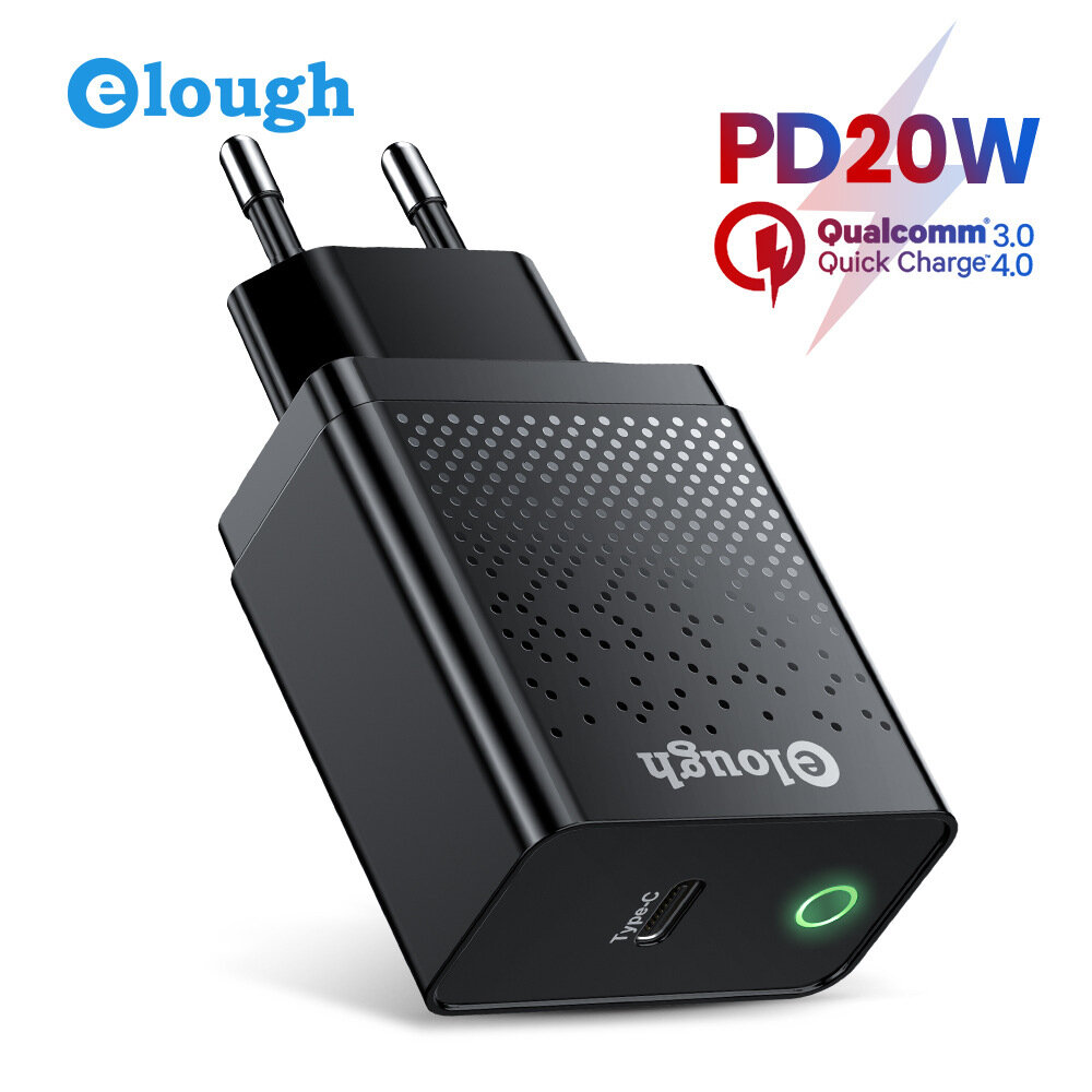 

Elough 20W USB PD Charger 20W USB-C PD3.0 QC3.0 FCP SCP Fast Charging Wall Charger Adapter EU/US/UK Plug for iPhone 12 P