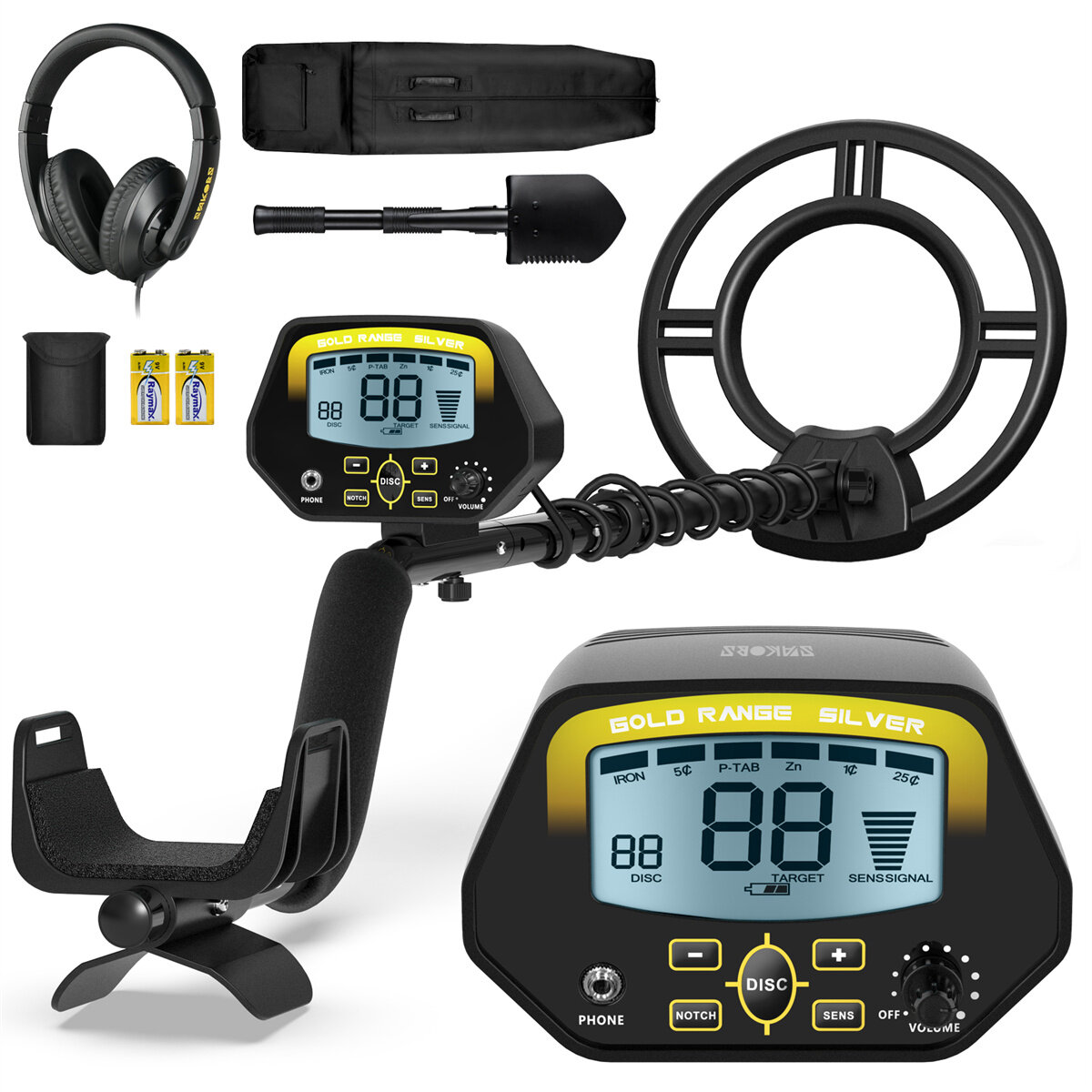

USA Direct Metal Detector Waterproof Professional Gold Finder with LCD Display 10" Coil Advanced DSP Chip Deep Detection