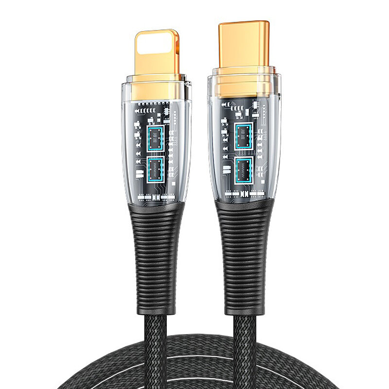 Cavo USB-C su iP KUULAA 30W con trasmissione dati di ricarica rapida PD a 480 Mbps in oro placcato + plastica TPE + nucl