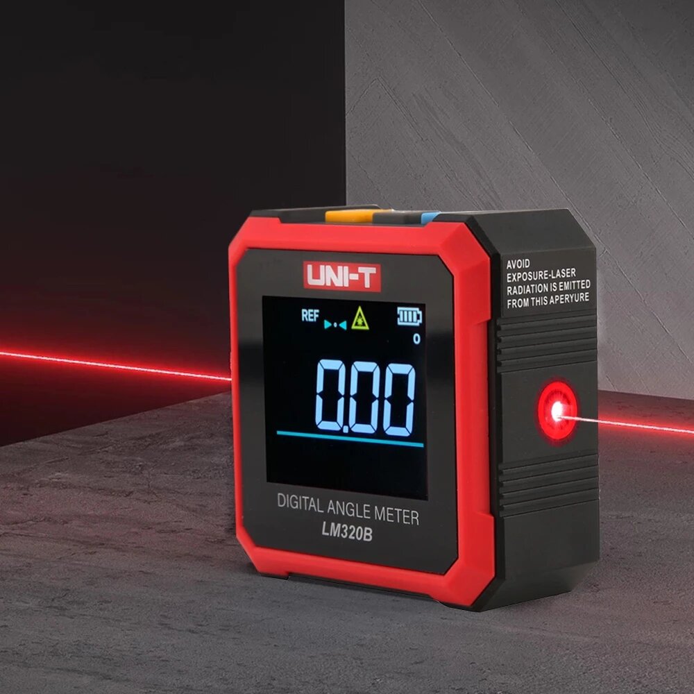 UNI-T LM320B Dual Laser Digital Protractor 4*90? Inclinometer 4-Sided Magnetic Bottom Angle Gauge Le