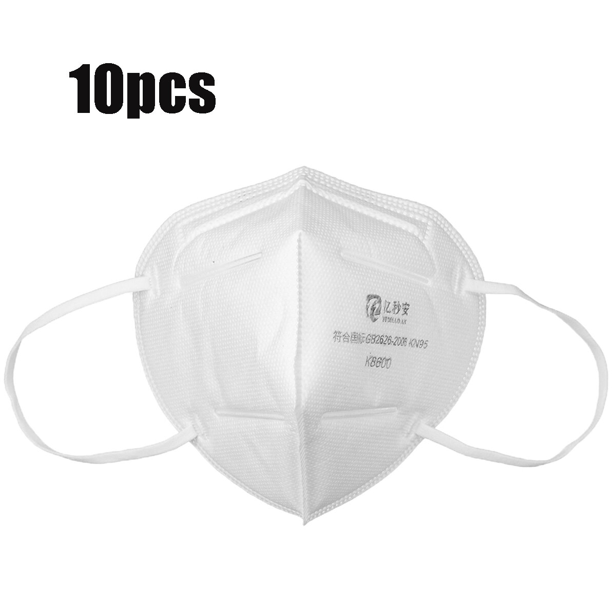 10Pcs KN95 FFP2 3D Foldable Face Mask 4-layer Dustproof Non-woven Air Filter Breathing Protective Mask
