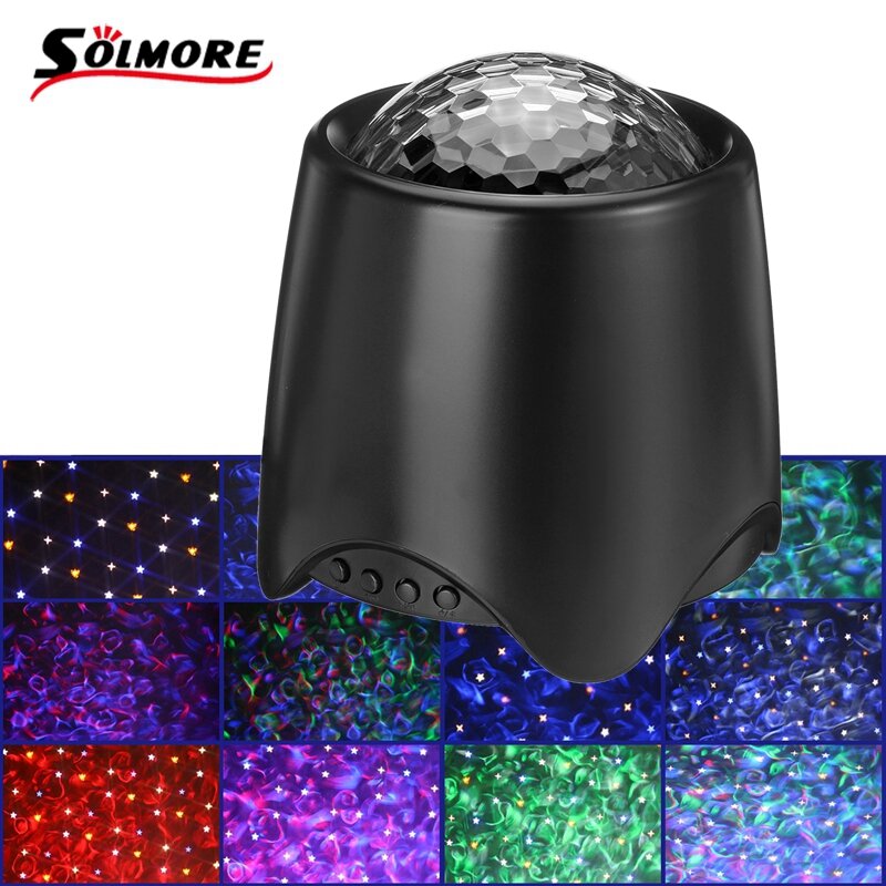 SOLMORE LED Starry Sky Projector Star Lamp Built-in Music Player Night Light Starry Sky with Remote 