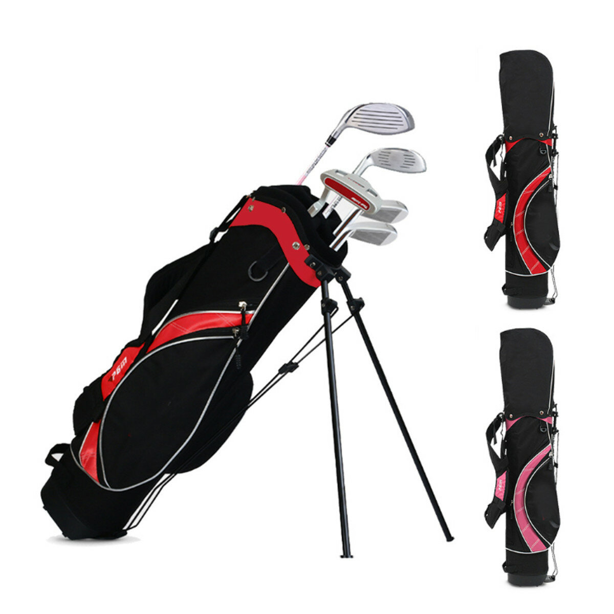Kinder-golfzak Golf Support Ultra Light Stand Draagbaar Groot capaciteit Dubbele schouderband Voor Jongen Meisje 3-12 Jaar