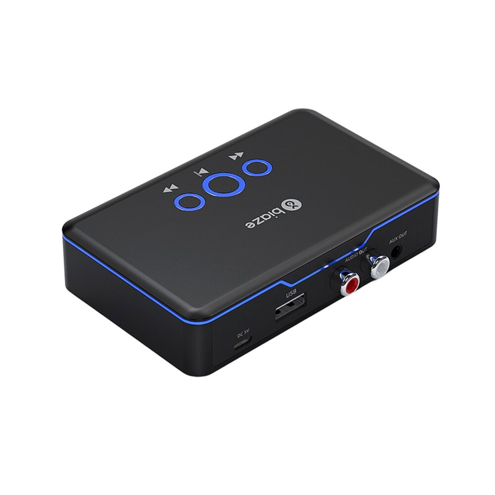 BIAZE D43 Draadloze audio-ontvanger bluetooth5.0 Oplaadbare Micro USB 2RCA AUX 3,5 MM Eindversterker
