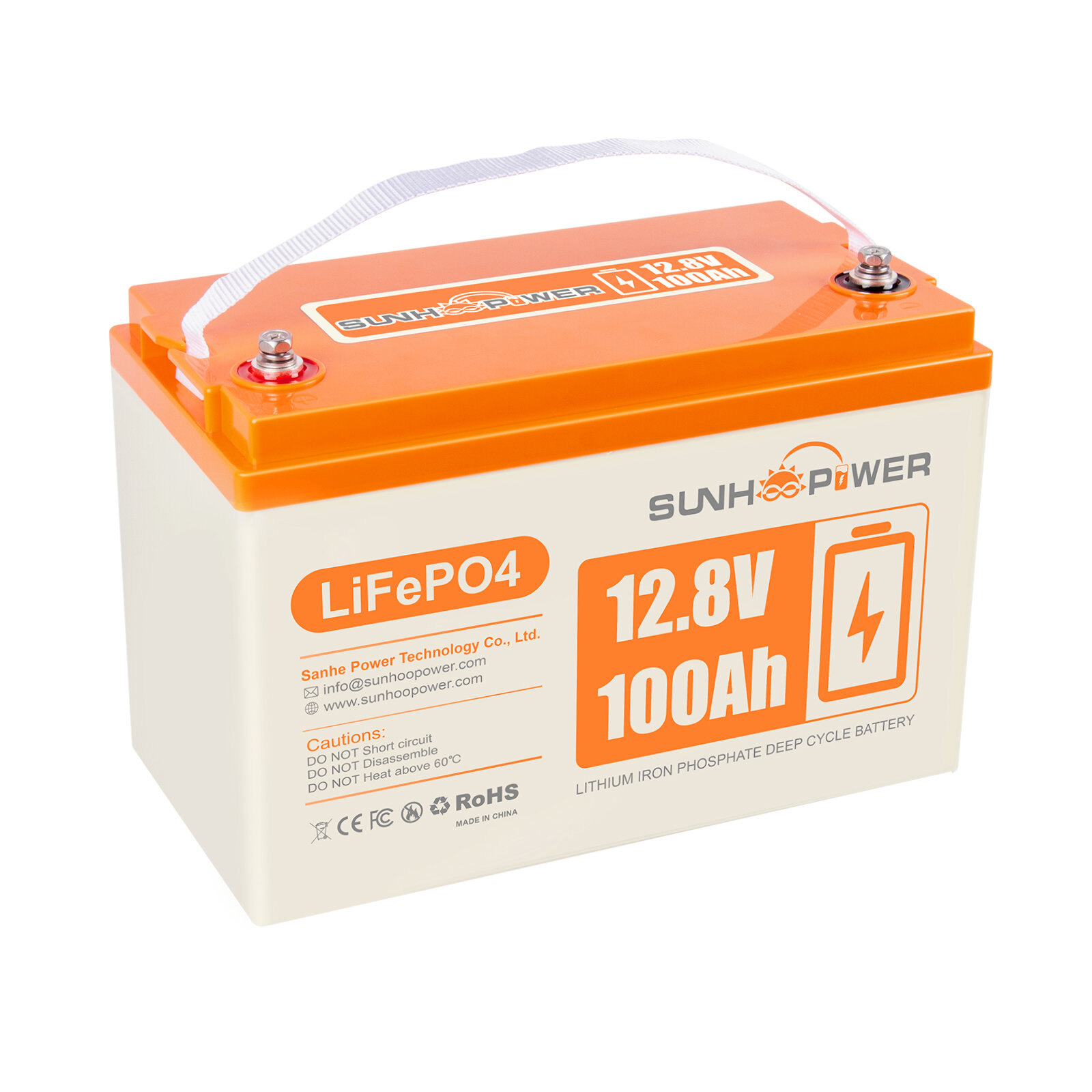 [EU Direct] SUNHOOPOWER 12V 100AH Baterai LiFePO4 1280Wh Baterai Lithium yang Dapat Dicas dengan BMS 100A Terintegrasi, Kemampuan Membuang Diri, Sempurna untuk RV, Marin, Penyimpanan Energi, Cadangan Daya Off-Grid