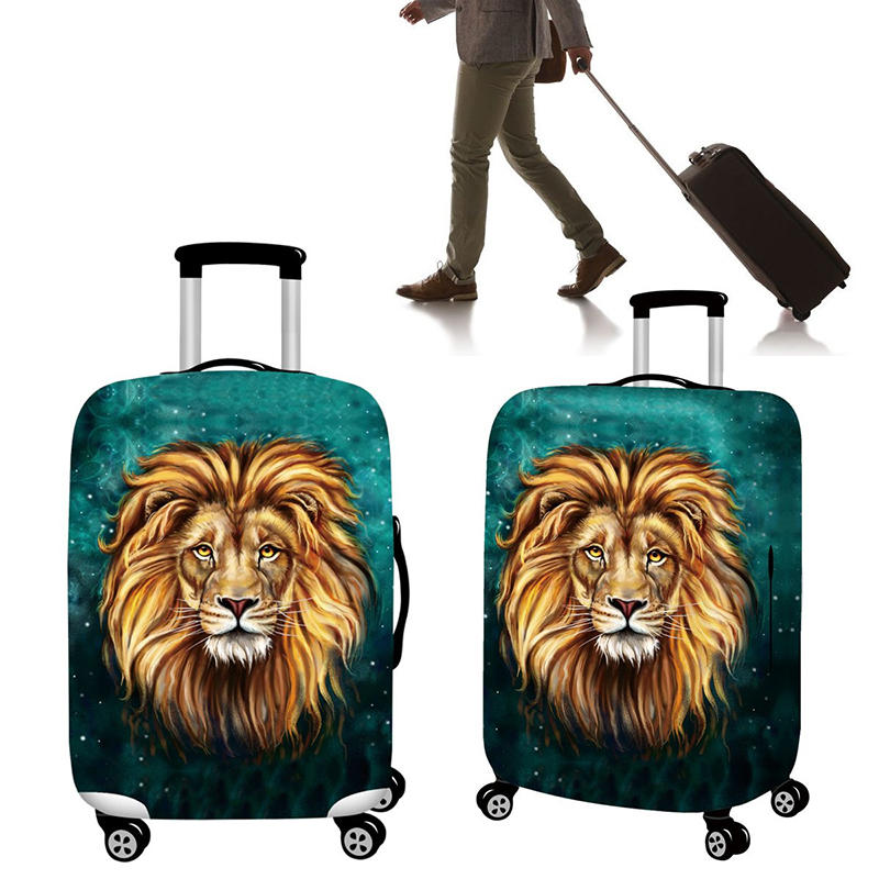 18-32inch Polyester Luggage Bag Cover Lion Travel Elastic Suitcase Cover Dust Proof Protective