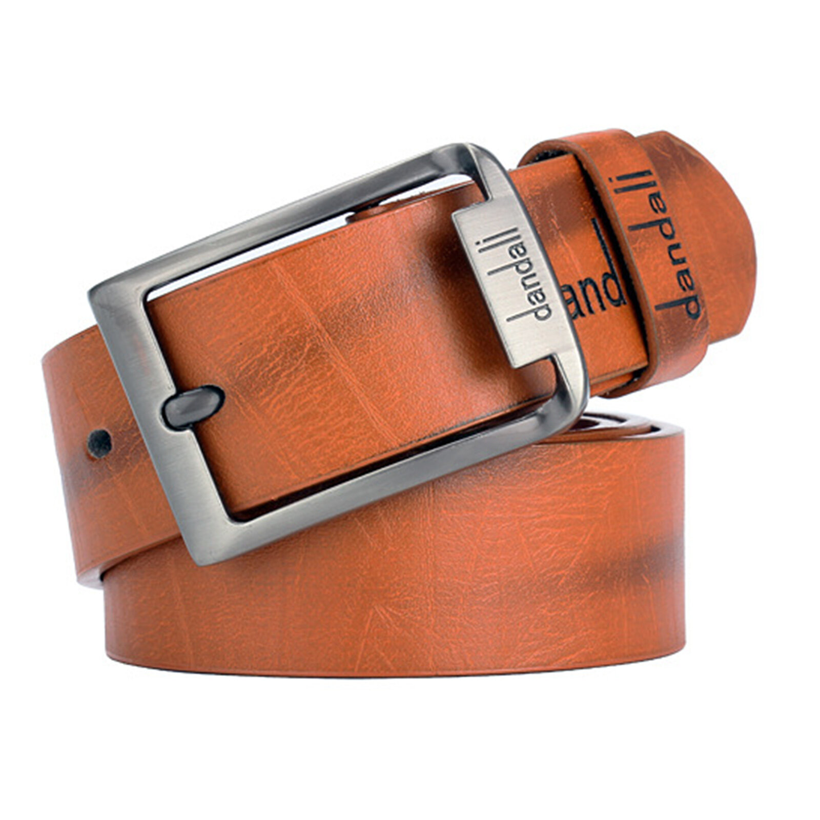 110-125cm Men's PU Solid Color Retro Pin Buckle Casual Adjustable Business Belt