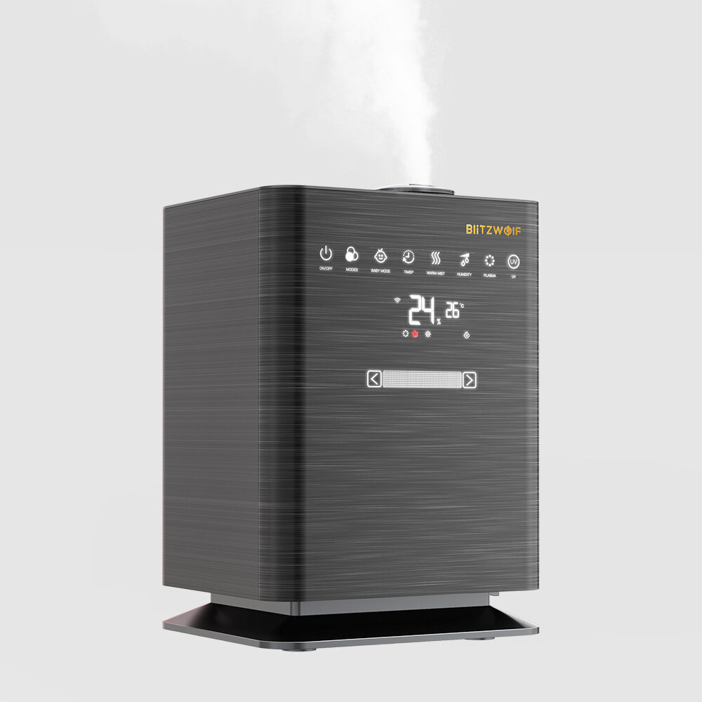 BlitzWolf®BW-SH5スマート超音波加湿器、APPコントロール4.3L容量加熱一定湿度プラズマおよびUV滅菌ホームベッドルームオフィス用360°加湿