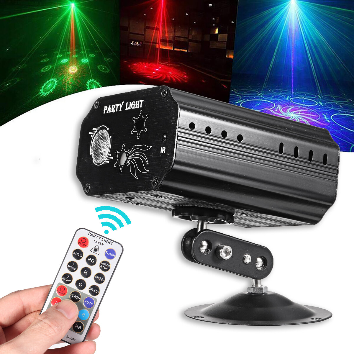 

9 Вт 48 узоров RGB Проектор LED Лазер сценический свет DJ дискотека KTV домашняя вечеринка Лампа Декор AC100-240V