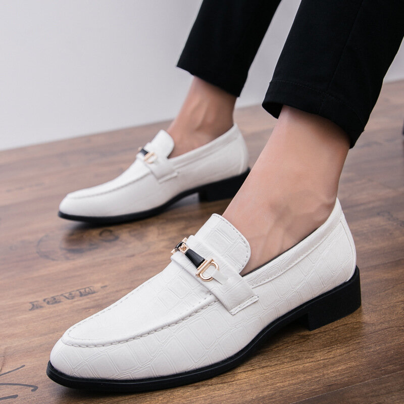 

Men Microfiber Leather Breathable Soft Sole Slip On Classical Solid Casual Business Shoes