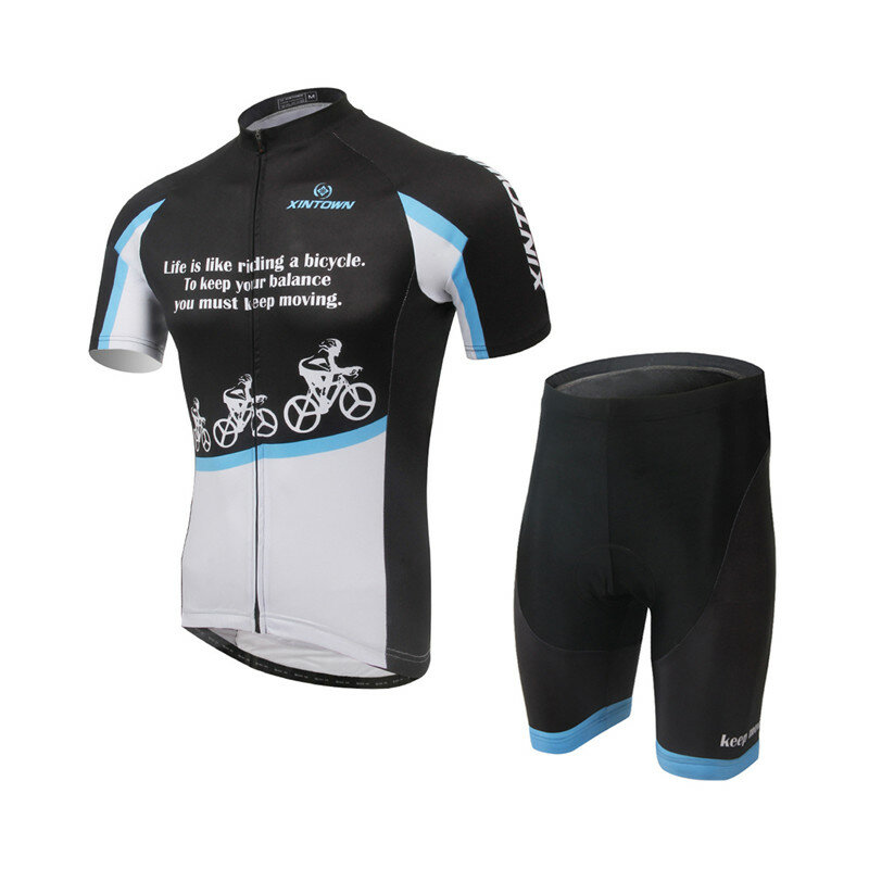 XINTOWN Kerékpáros Jersey Bib Készletek Fehér Fekete Nyár Ropa Ciclismo Kerékpározás Felső Alsó Férfi Kerékpáros Ruházat