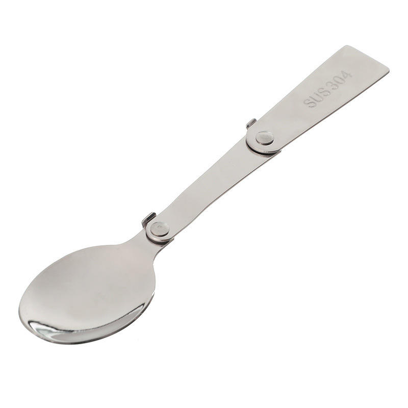 PRee® 1 pezzo di cucchiaio pieghevole in acciaio inossidabile 304 Mestolo per zuppa per campeggio e picnic all'aperto