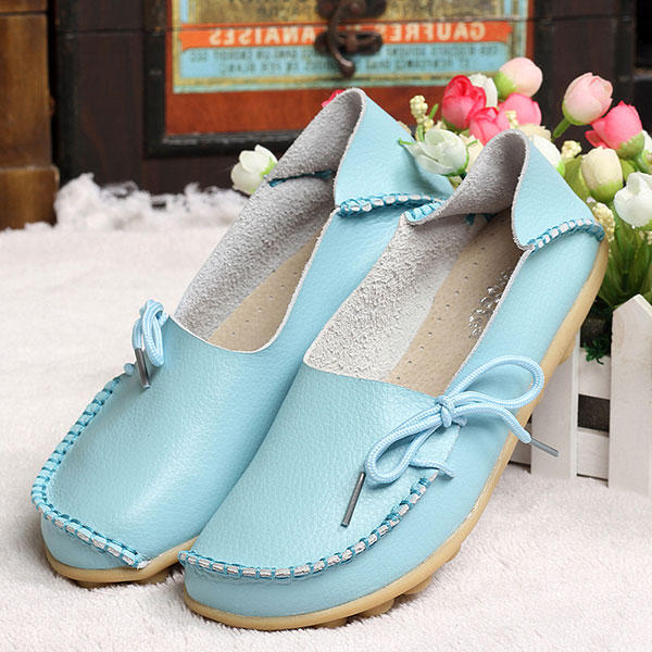 us size 5-13 new women soft comfortable lace-up flat loafers breathable ...