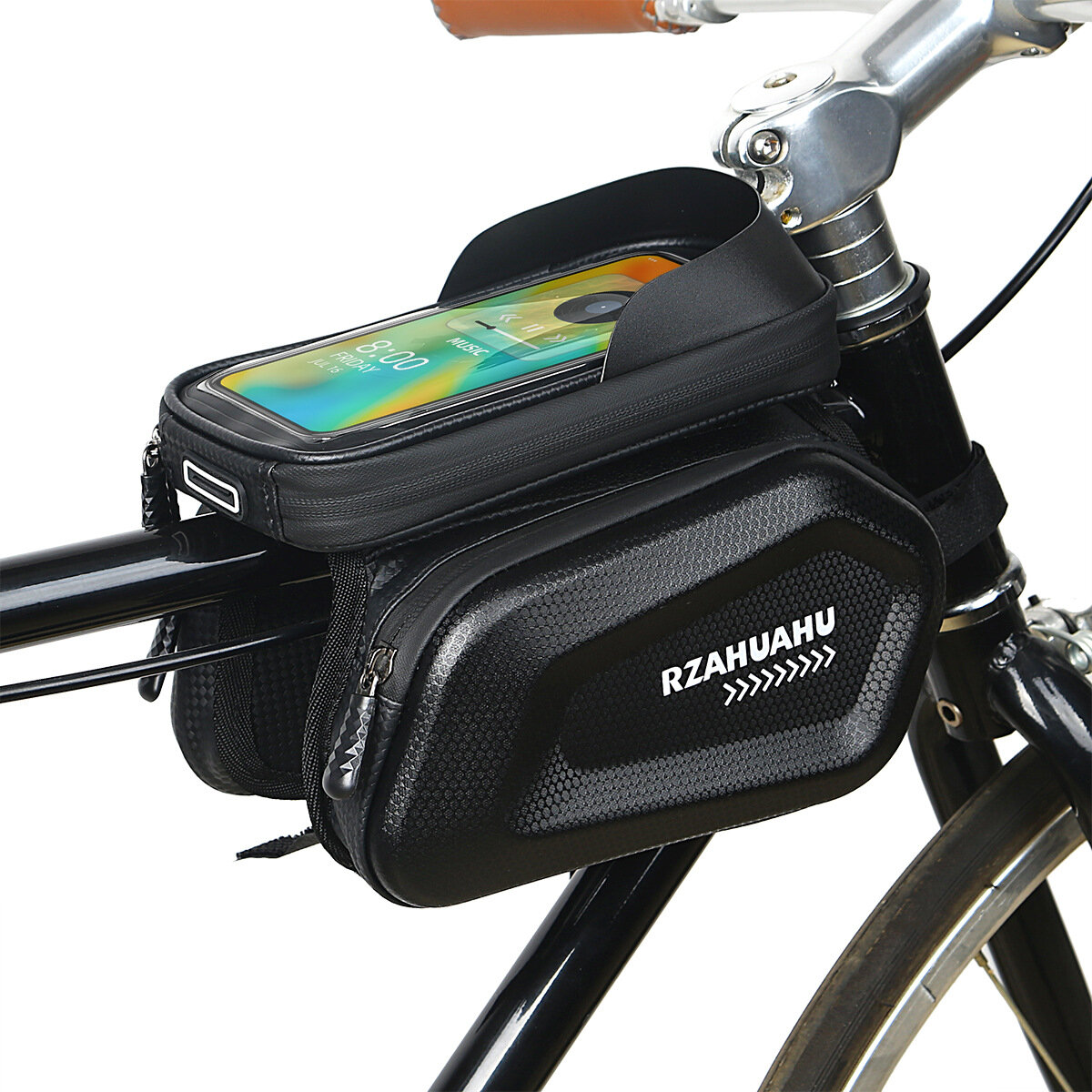 2L Bicycle Bag Large Capacity Frame Front Top Tube Cycling Bag Bike Mount Waterproof 7 inch Phone Case Touchscreen Bag M