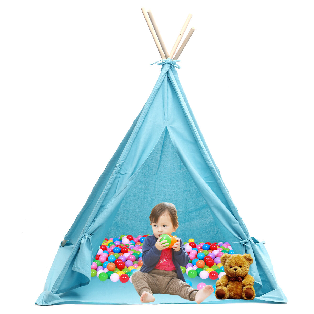 1.6/1.8M Kids Play Tents Cotton Canva Folding Indoor Outdoor Playhouse Triangle Indian Children Baby Game Funny House Wigwam Camping Tent