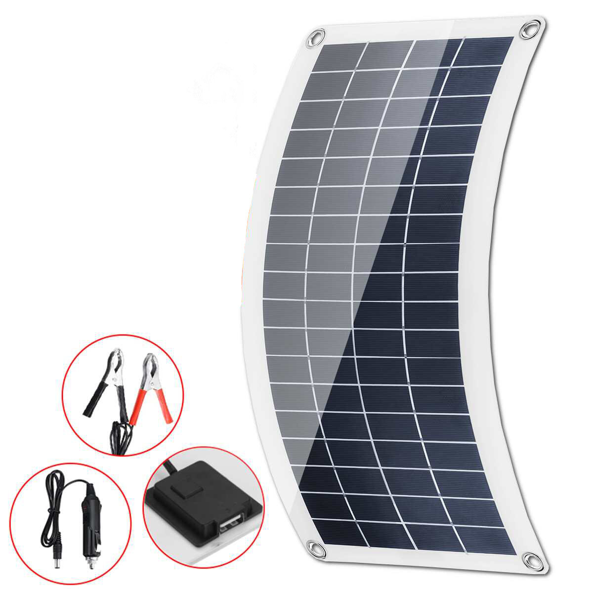 80W Kit de panel solar 12V 10/20 / 30A Controlador LCD Cargador de batería Banco de energía Viaje para acampar al aire libre