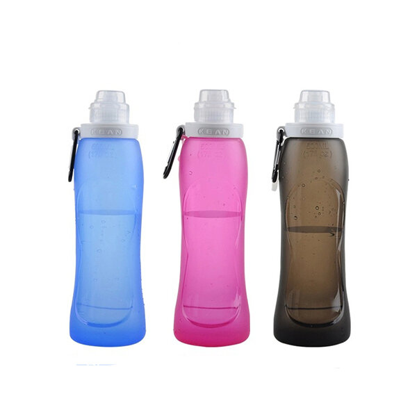 500ml Foldable Silicone Water Bottle Portable Folding Kettle For Cycling Outdoor Sports