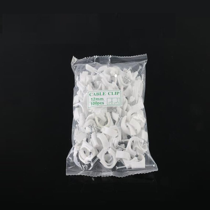 

HORD® 100Pcs 12mm Line Card Retainer Steel Nail Wire Card Nail Network Cable Phone Line Nail with Plastic Bag
