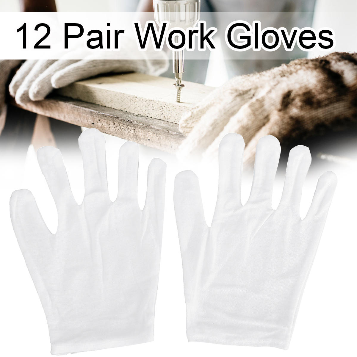 12 paar antislip werkhandschoenen Etiquette koelhandschoenen Workshop Labor White