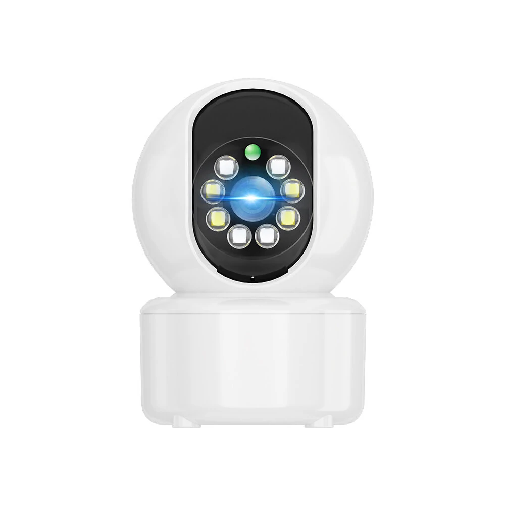 Guudgo 1080P 8 LED Indoor PTZ WIFI IP Camera Two Way Audio Wifi Camera Cloud Storage Waterproof Night Vision CCTV Video Dual Light Source Baby Monitor - EU Plug