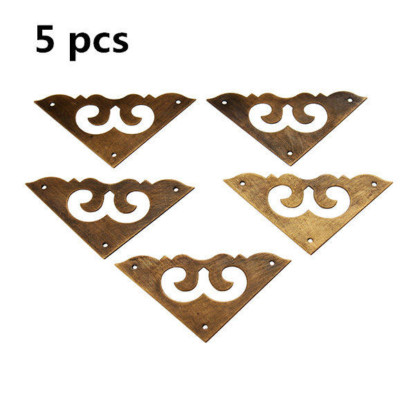 4pcs Brass Antique Jewelry Box Corner Angle Of Protection For Cupboard Cabinet Dresser