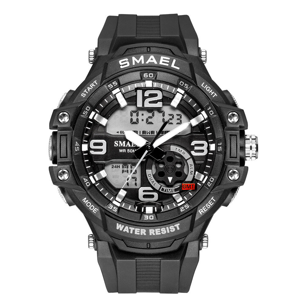 

SMAEL 1350 Fashion Men Digital Watch 5ATM Waterproof Luminous Date Week Display Chronograph Alarm Clock Sport Dual Displ