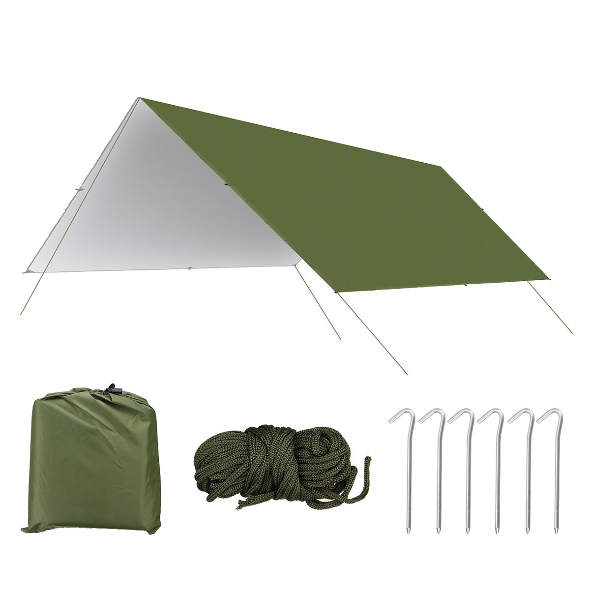 Auvent imperméable de 3x3m pour hamac, protection contre le soleil et la pluie sur la plage ou pendant le camping.