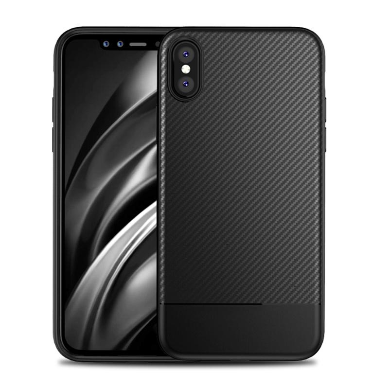 Bakeey Protective Case For iPhone XS Max Carbon Fiber Fingerprint Resistant Soft TPU Back Cover