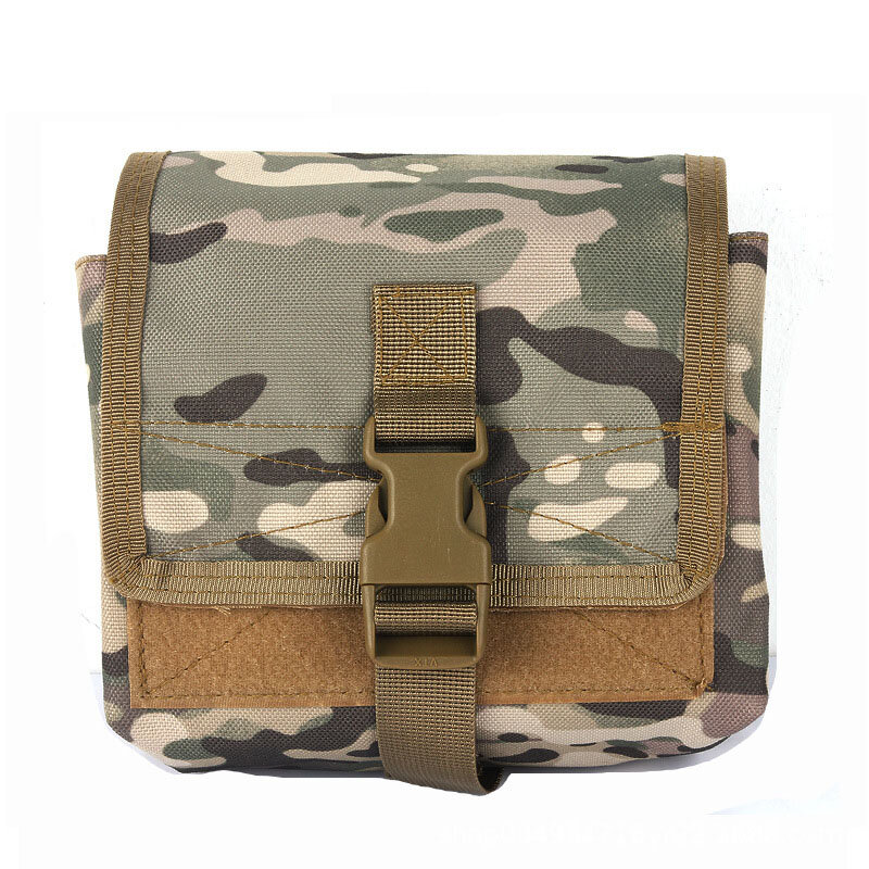 Bolsa de cintura tática militar de nylon ao ar livre para acampamento, caminhada e viagem com camuflagem de três soldados