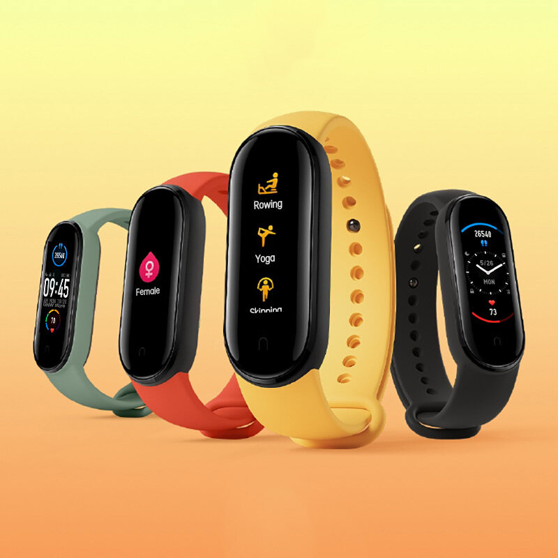 [BT 5.0]Original Xiaomi Mi band 5 1.1 Inch AMOLED Wristband Customized Watch Face 11 Sport Modes Tracker Smart Watch Chinese Version