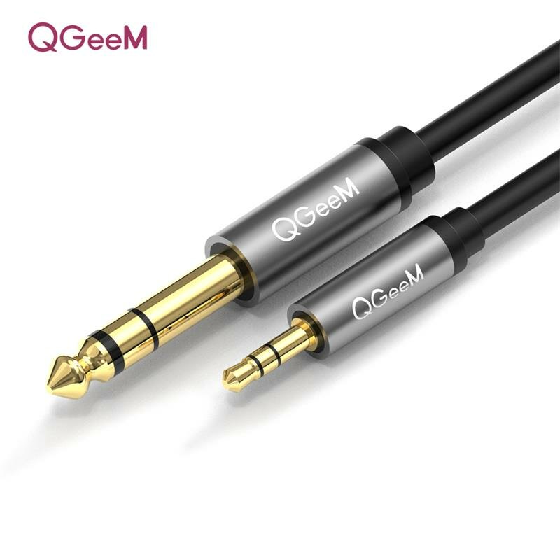 

QGeeM 3.5mm to 6.35mm Adapter Aux Cable for Mixer Amplifier CD Player Gold Plated Speaker