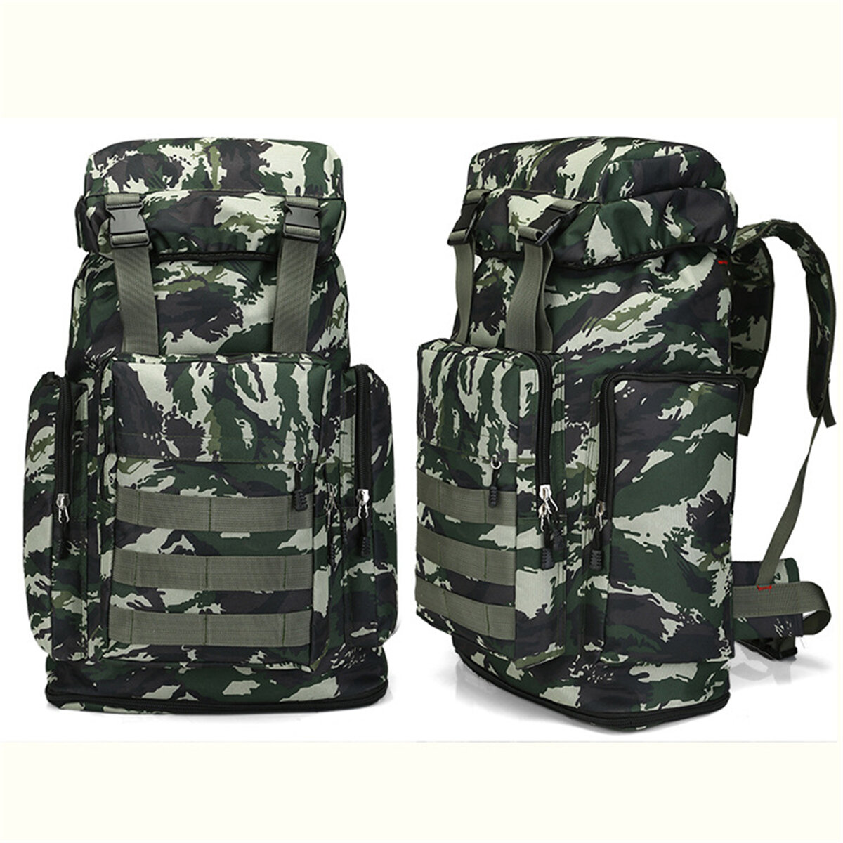 80L mehrfarbiger wasserdichter taktischer Rucksack mit großer Kapazität für Reisen im Freien Wander-Camping-Tasche