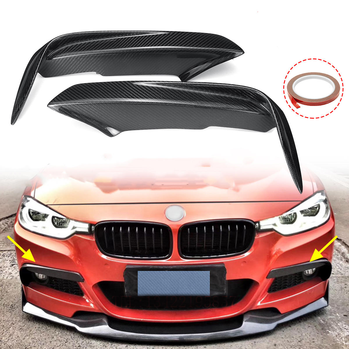 Koolstofvezel Racing Front Splitters Lip Fit Auto Spoiler Wing Bumper Protector Voor BMW 3 Serie F30