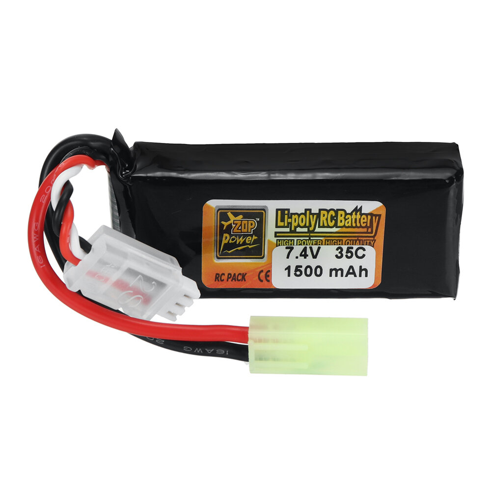 

ZOP Power 2S 7.4V 1500mAh 35C LiPo Battery T Plug for RC Car Airplane Helicopter FPV Racing Drone