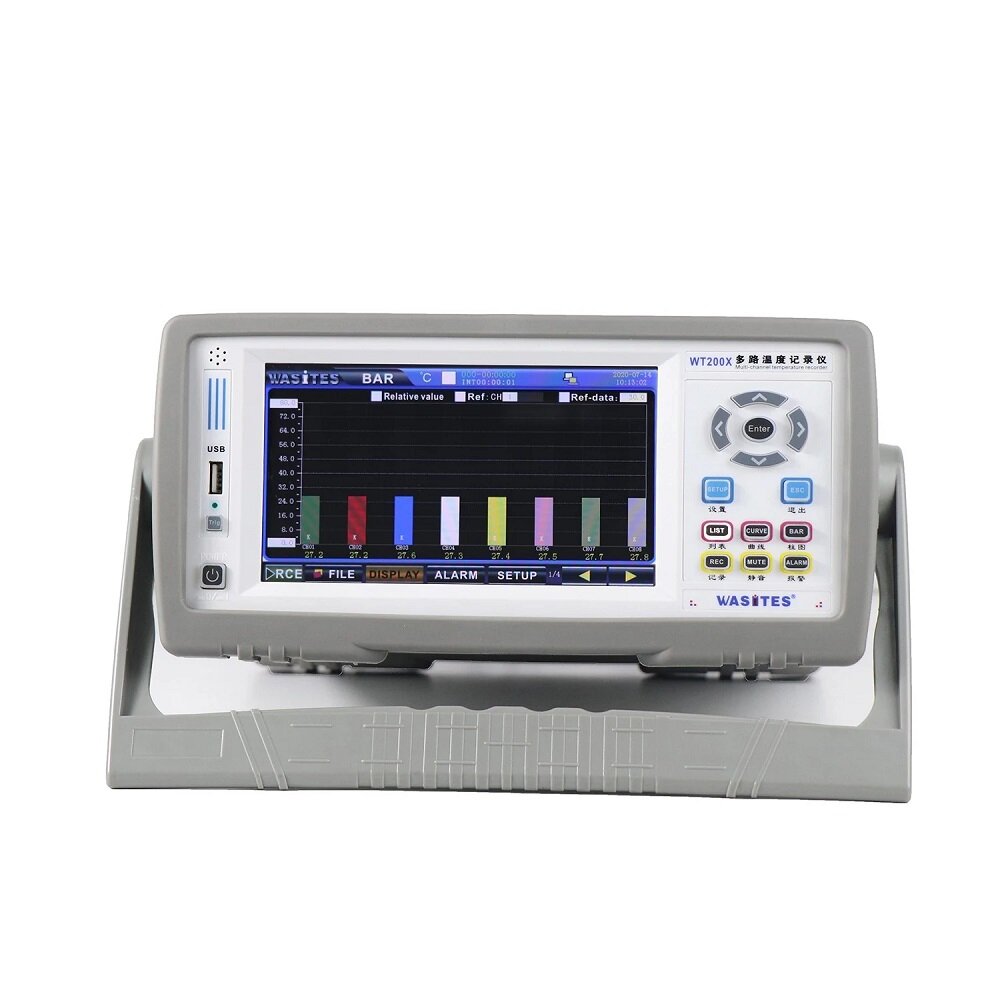 WT208 Digital Multi-channel Temperature Tester Meter 8 Channel Temperature Inspection Recorder with Beeper Alarm Expanda