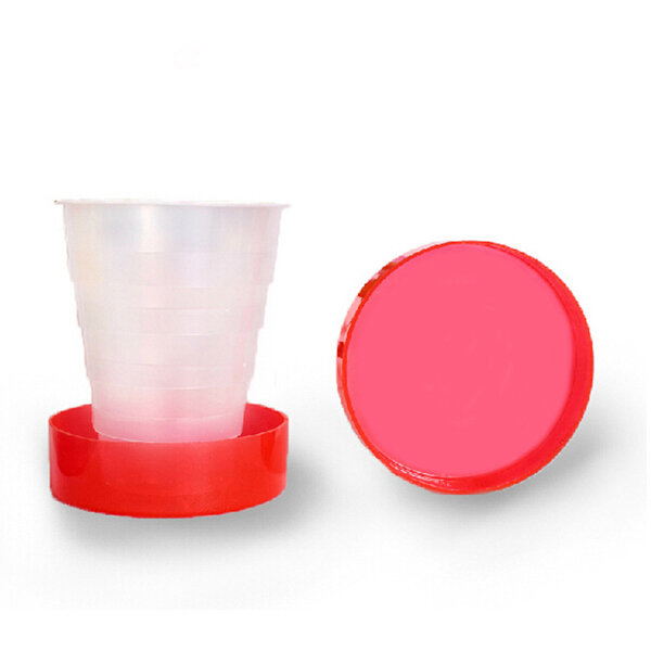 Plastic Outdoor Folding Water Cup Camping Hiking Folding Drink Cup