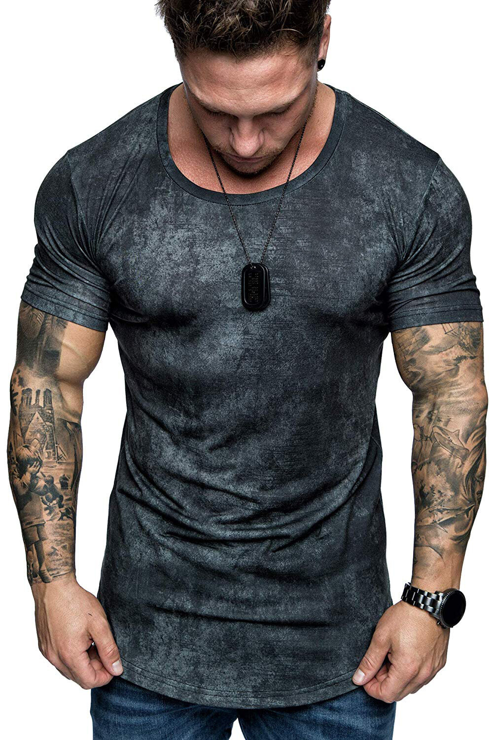 Image of Sommer Casual Kurzarm T-Shirt fr Mnner Atmungsaktive Quick-Dry Fitness Casual Shirts
