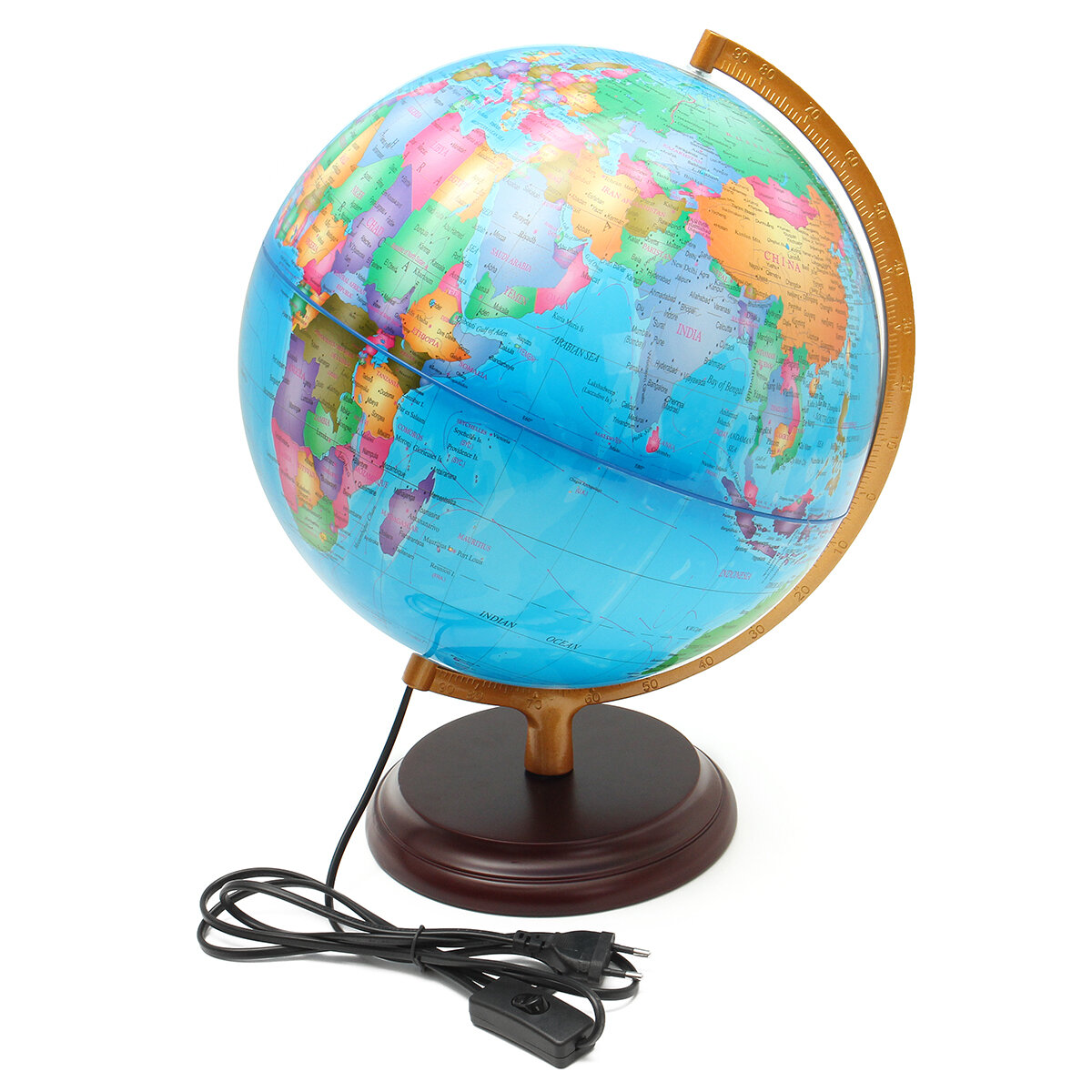 12.5 "Wereld Earth Globe Kaart Geografie LED verlicht voor Desktop Decoratie Onderwijs Kids Gift