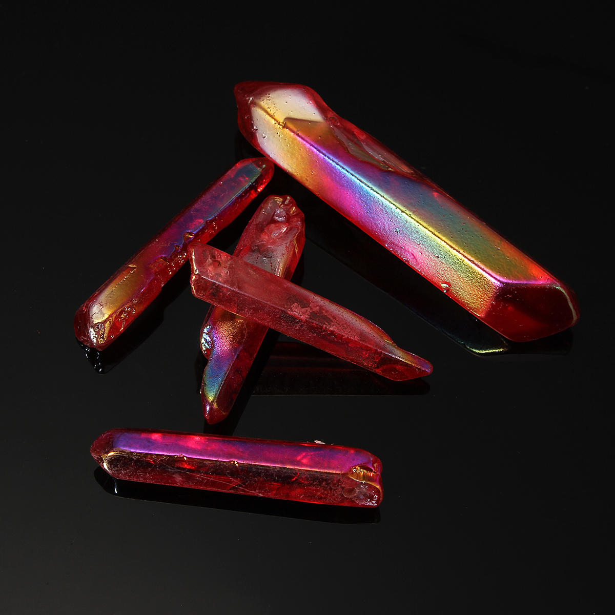 Rainbow Red Quartz Pendant Charm Decor DIY Decoration Making Gift