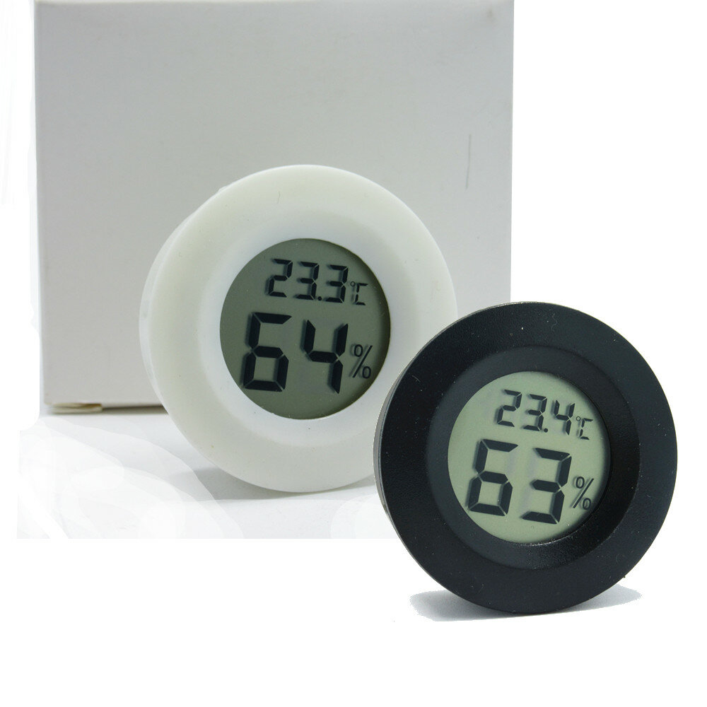 Round Embedded Electronic Thermometer and Hygrometer Pet Hygrometer Acrylic Box Climbing Box Decorat