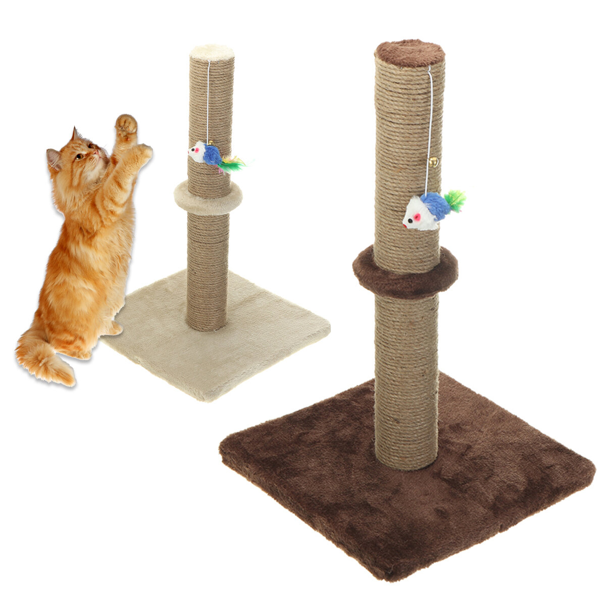 Cat Scratching Post Cat Interactive Toys with Toy Cat Scratch Post Cats Kittens Hemp Rope Cat Scratcher