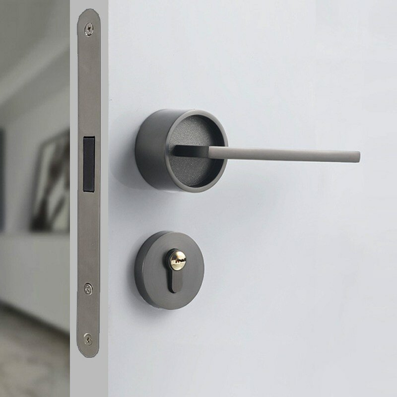 

Zinc Alloy Door Locks Bedroom Nordic Style Interior Magnetic Door Handle Lock Cylinder Security Mute Door Lock Household