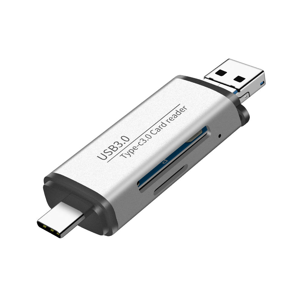 

Type-C USB3.0 3-in-1 Card Reader SD/TF Card Reader High Speed 5Gbps Aluminum Alloy Card Reader