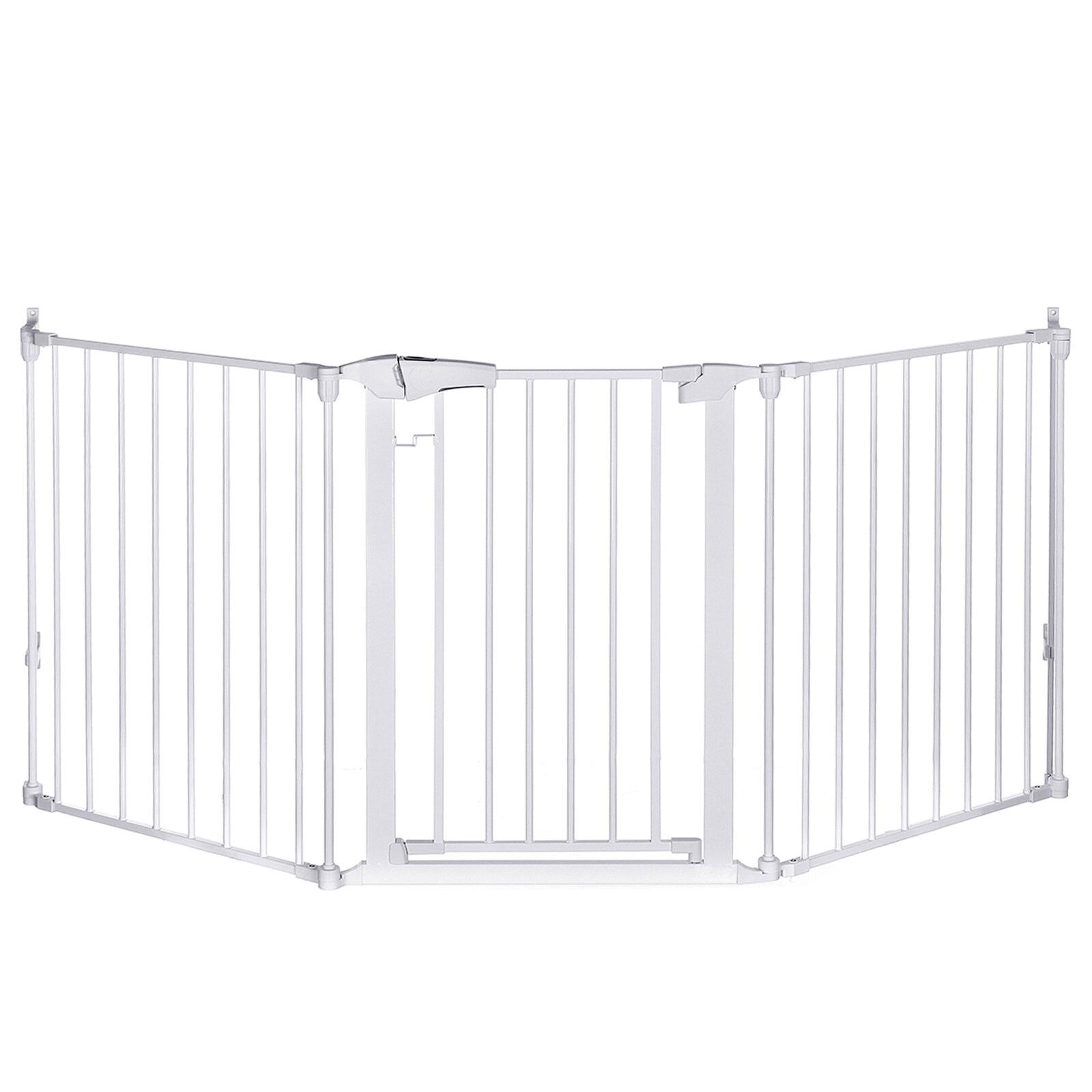 

3-in-1 203CM Extra Wide Baby Safety Gate Double Lock Sturdy Stair Gate Door Gate Stair Barrier Gate