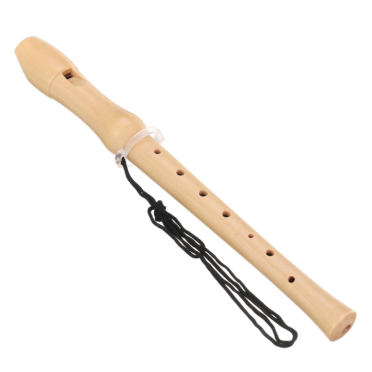NASUM Wood Flute 2 Knots for Maple Clarinet, 8 Holes, Suitable for Children and Beginners with Cleaning Brush / Case / L