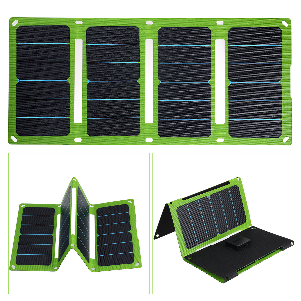 38W/50W 5V/12V Faltbares Solarpanel-Ladegerät ETFE Handtasche Solar Power Bank Notstromversorgung für Outdoor Camping Wandern Backpacking