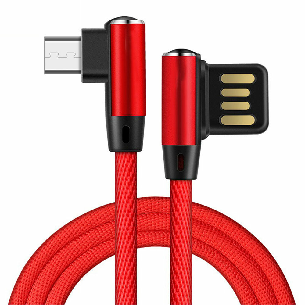 

Bakeey 90°Elbow Nylon Braided Micro USB Type-C Data Cable for Samsung Galaxy S21 Note S20 ultra Huawei Mate40 P50 OnePlu